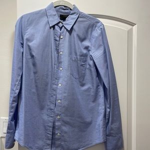 J.Crew Boyfriend button down blue cotton shirt. Size 2.